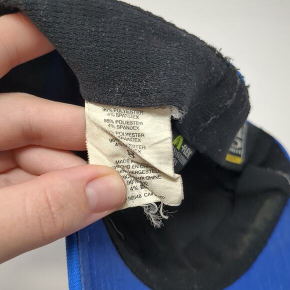 Oakley Fitted Baseball Cap Blue XL Vented Holes 6 Panel Classic Low Flex - Picture 11 of 11